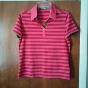 Nike Golf Fit Dry Pink Striped Polo size m